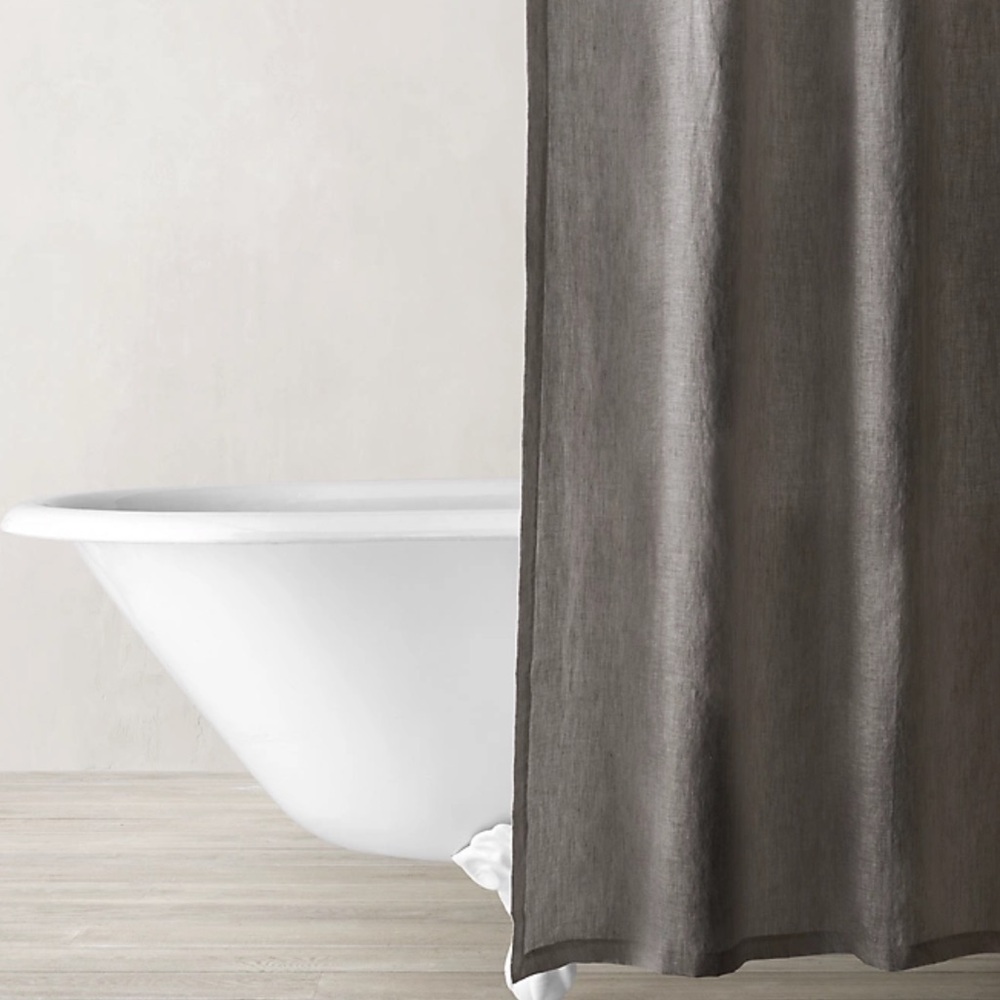 RH | Linen Shower Curtain Italian Washed